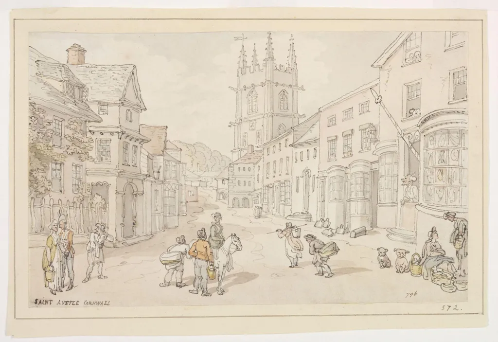 St Austell, by Thomas Rowlandson, watercolor