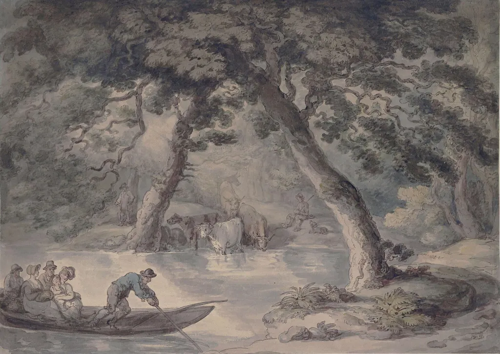 The Ferry, by Thomas Rowlandson, watercolor, 1771