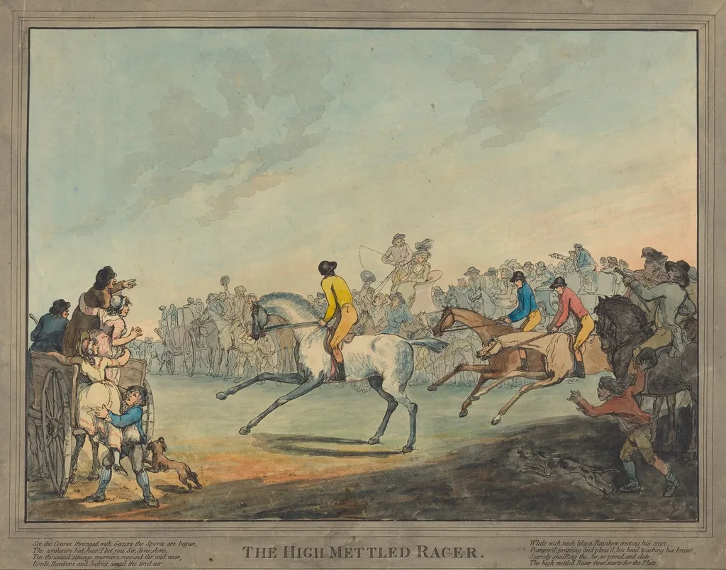 The High-mettled Racer, by Thomas Rowlandson, ink, 1789