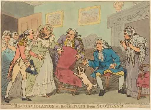 The Reconciliation, or The Return from Scotland, by Thomas Rowlandson