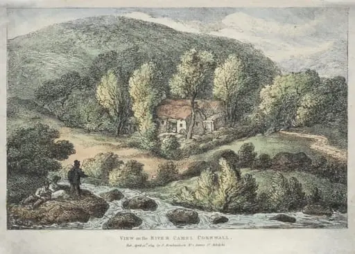 Views in Cornwall: View on the River Camel, Cornwall, by Thomas Rowlandson