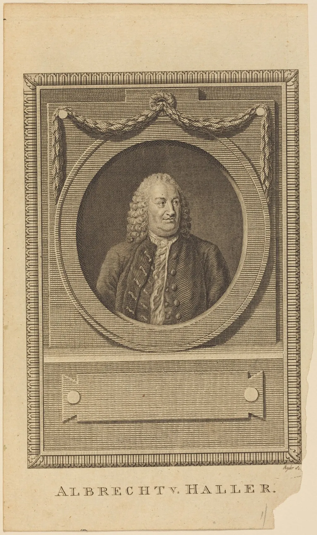 Albrecht V. Haller, by Thomas Ryder, ink, 1780