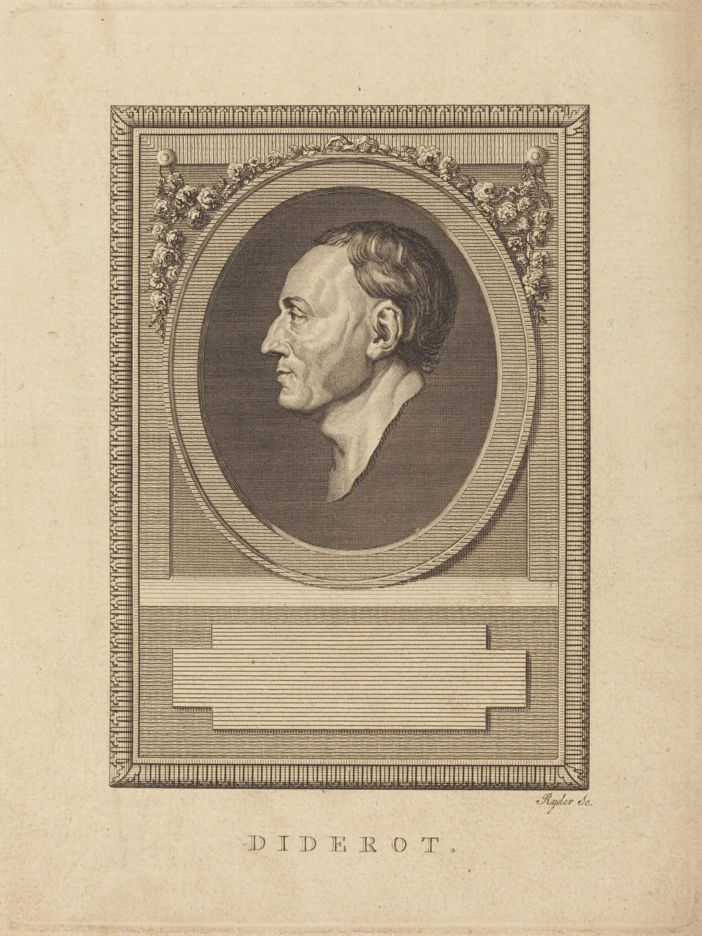 Diderot, by Thomas Ryder, ink, 1778