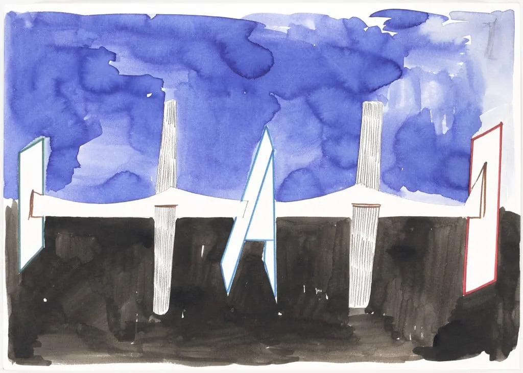 Untitled, by Thomas Scheibitz, watercolor, 2001