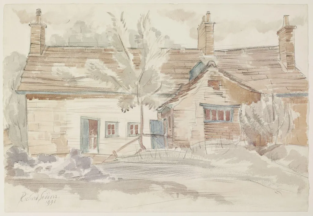 Cottages at Norton, No.4, by Thomas Seddon, watercolor