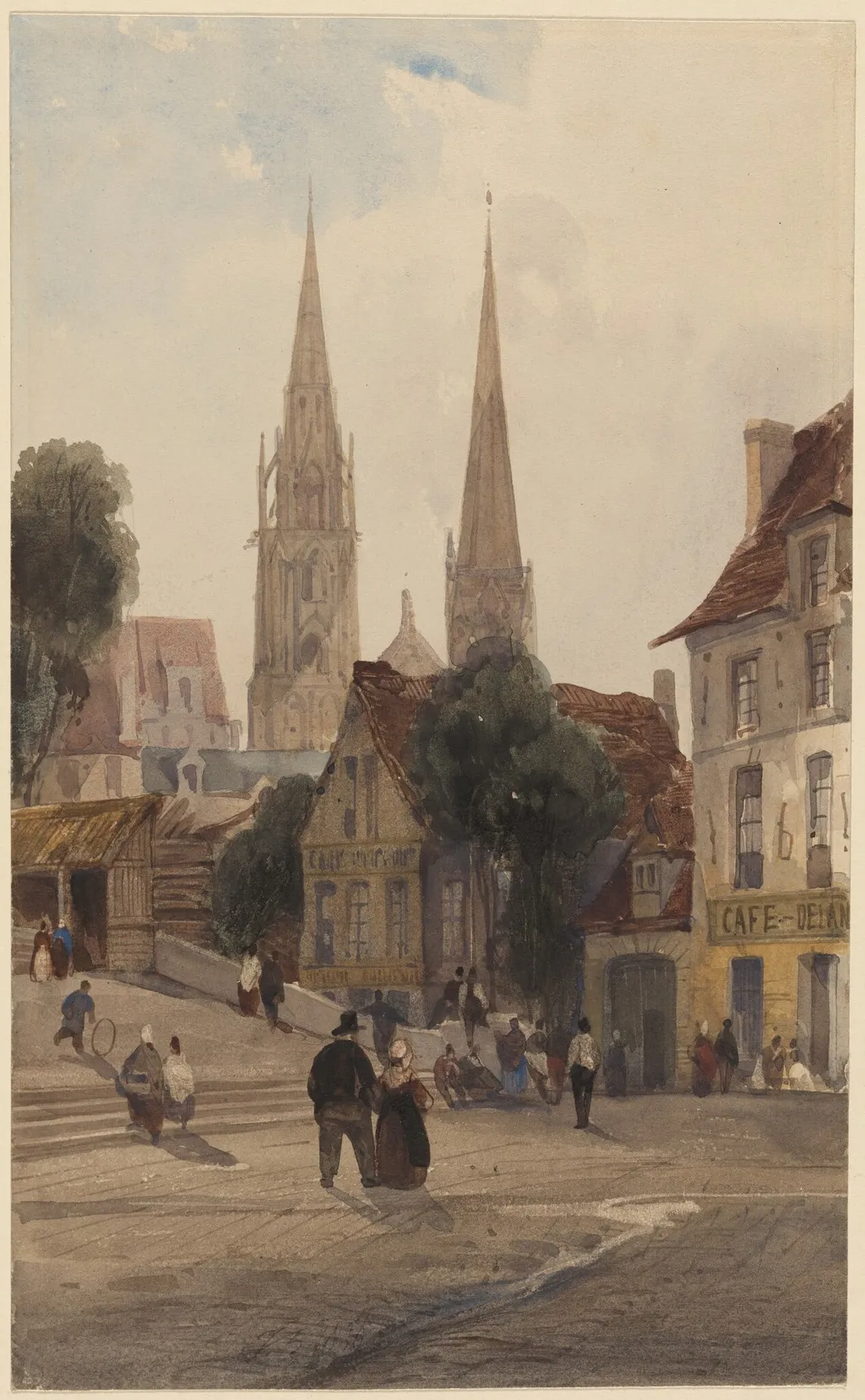 A Street in Chartres, by Thomas Shotter Boys, watercolor, 1836