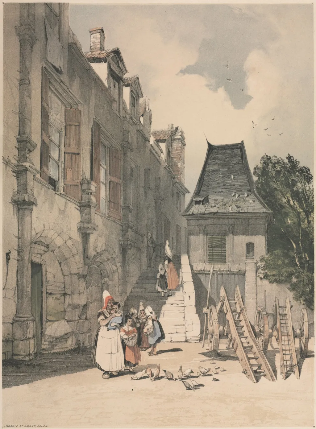 L'Abbaye St. Amand, Rouen, by Thomas Shotter Boys, 1839