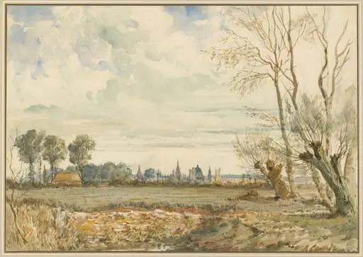 Meadows with a Distant View of Oxford, by Thomas Shotter Boys