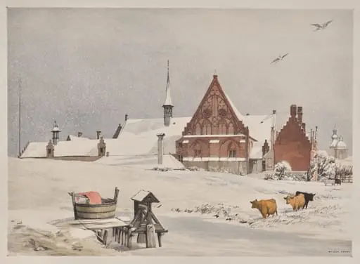 Picturesque Architecture in Paris, Ghent, Antwerp, Rouen: Byloke, Ghent, Belgium, by Thomas Shotter Boys