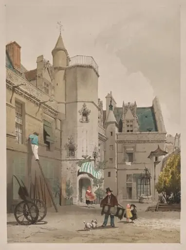 Picturesque Architecture in Paris, Ghent, Antwerp, Rouen: Hôtel Cluny, Paris, by Thomas Shotter Boys
