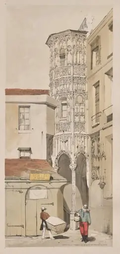 Picturesque Architecture in Paris, Ghent, Antwerp, Rouen: Hôtel de la Tremouille, Rue des Bourbonnois, Paris, by Thomas Shotter Boys