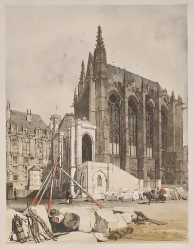 Picturesque Architecture in Paris, Ghent, Antwerp, Rouen: La. Ste Chapelle, Paris, by Thomas Shotter Boys