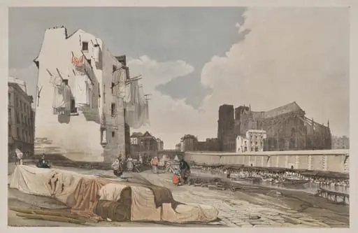 Picturesque Architecture in Paris, Ghent, Antwerp, Rouen: Nôtre Dame, Paris, from the Quai St. Bernard, by Thomas Shotter Boys