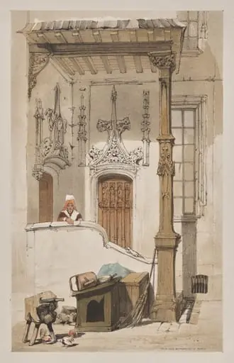 Picturesque Architecture in Paris, Ghent, Antwerp, Rouen:  Rue des Marmousets, Paris, by Thomas Shotter Boys