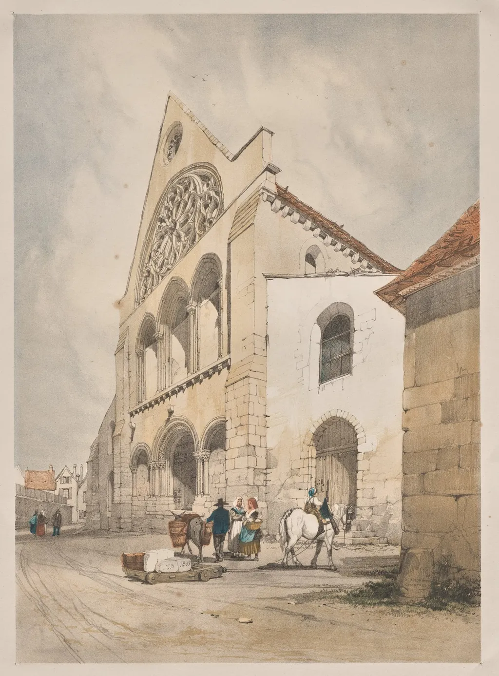 Picturesque Architecture in Paris, Ghent, Antwerp, Rouen: St. Andre, Chartres, France, by Thomas Shotter Boys, 1839