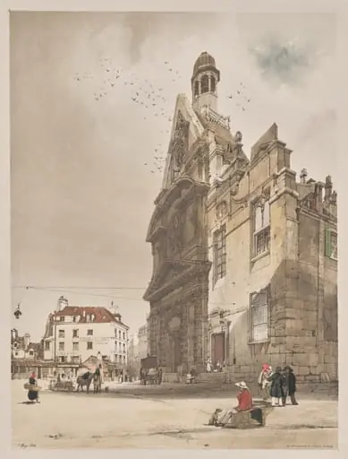 Picturesque Architecture in Paris, Ghent, Antwerp, Rouen: St. Etienne du Mont, Paris, by Thomas Shotter Boys