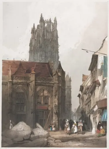 Picturesque Architecture in Paris, Ghent, Antwerp, Rouen: St. Laurent, Rouen, France, by Thomas Shotter Boys