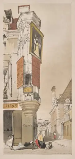 Picturesque Architecture in Paris, Ghent, Antwerp, Rouen:  Vieille Rue du Temple, Paris, by Thomas Shotter Boys