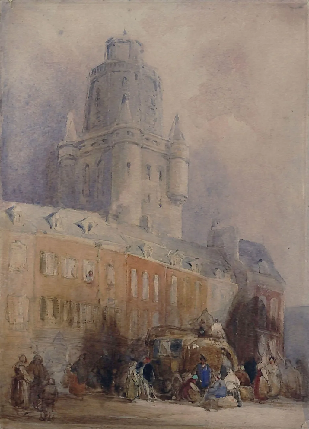 Scene in a continental town, by Thomas Shotter Boys, watercolor, 1850