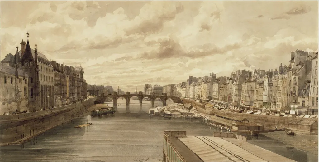 The Pont Neuf, Paris, by Thomas Shotter Boys, watercolor, 1833