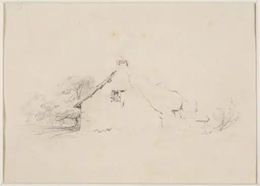 A cottage with trees, by Thomas Sidney Cooper