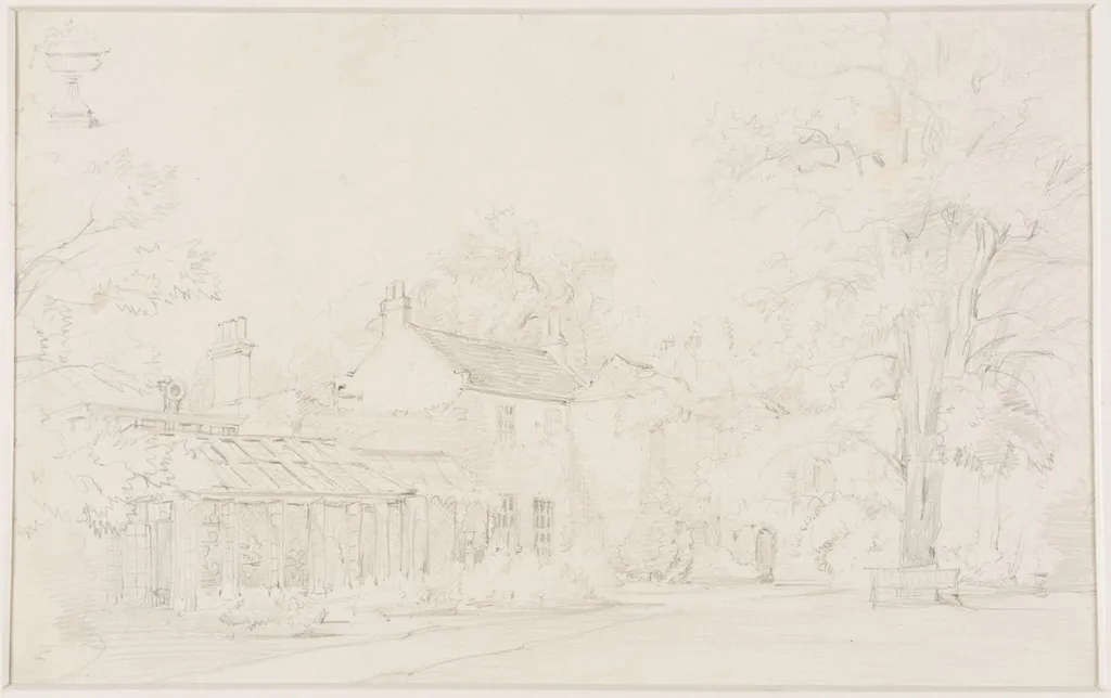 A house, with trees, by Thomas Sidney Cooper, 1850