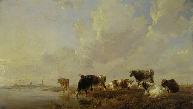 Cattle by a river, by Thomas Sidney Cooper