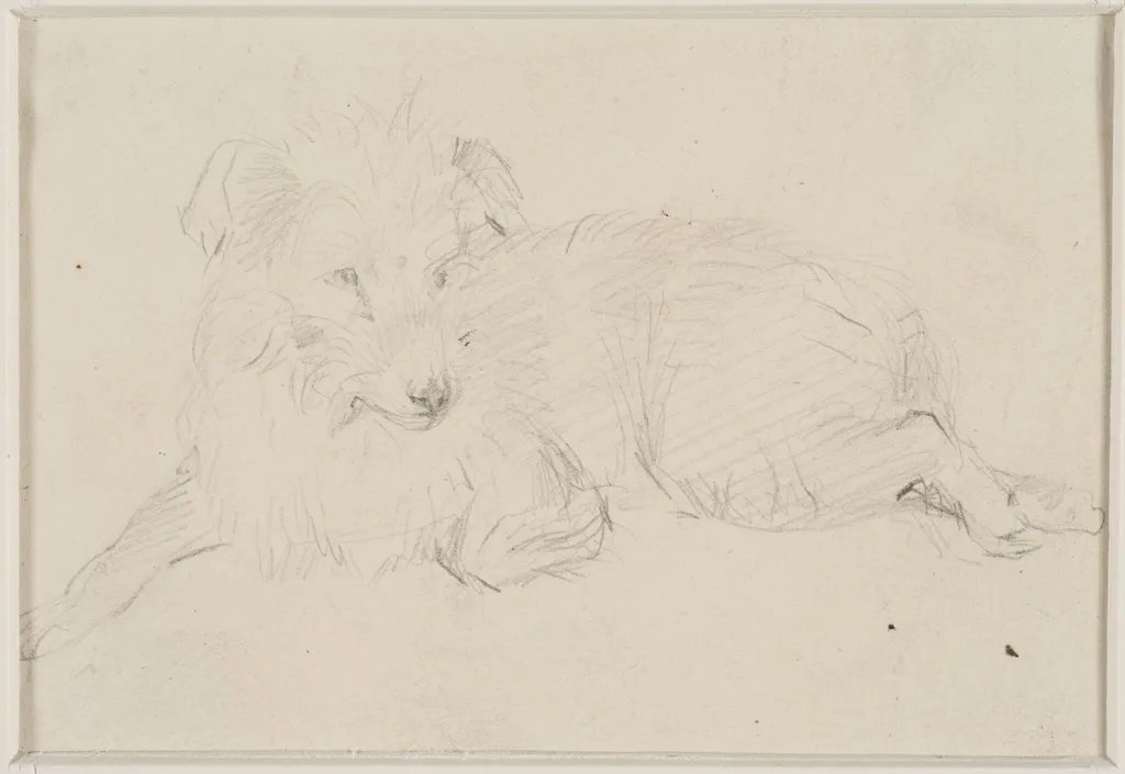 Sketch of a dog, by Thomas Sidney Cooper, 1850