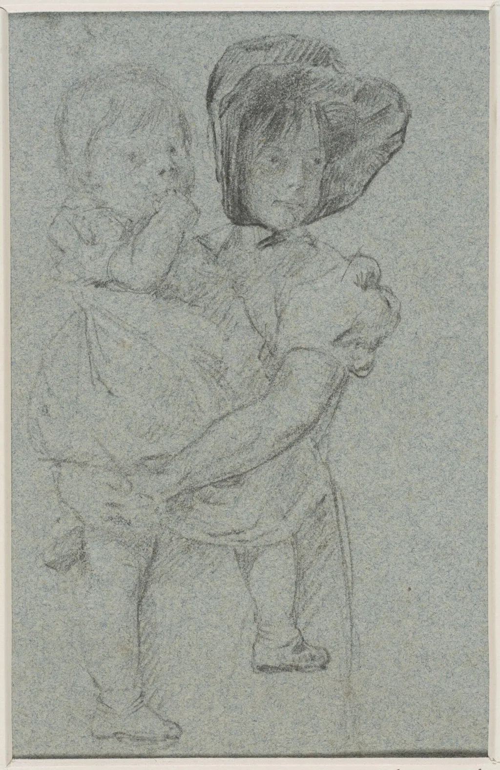 Study of a girl with an infant in her arms, by Thomas Sidney Cooper, 1850