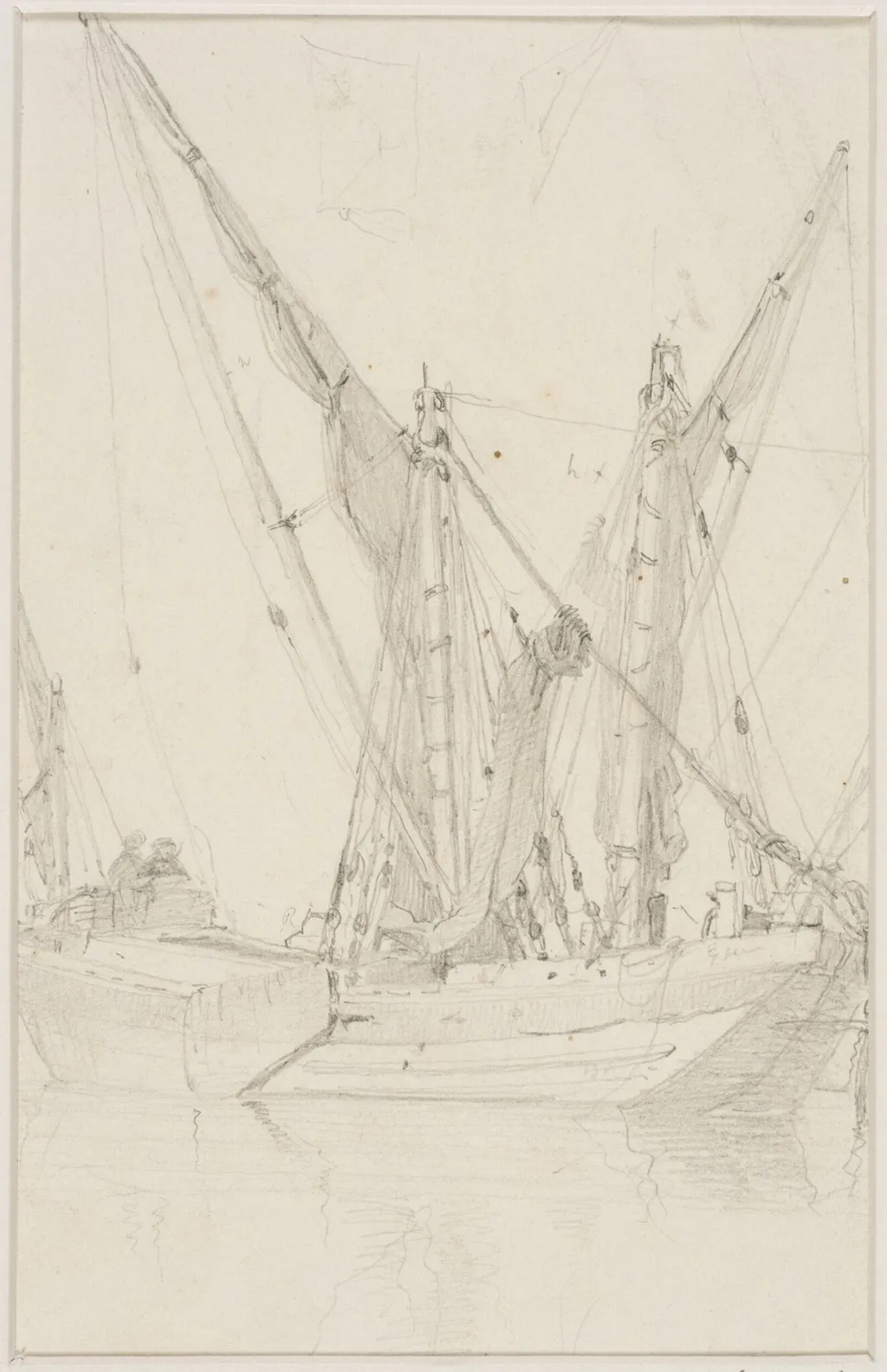 Study of a sailing barge, by Thomas Sidney Cooper, 1850