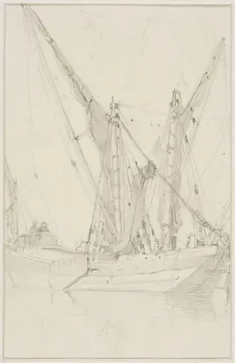 Study of a sailing barge, by Thomas Sidney Cooper