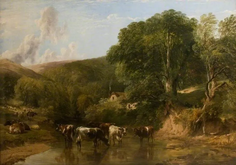 Wooded Glen, by Thomas Sidney Cooper, oil, 1860