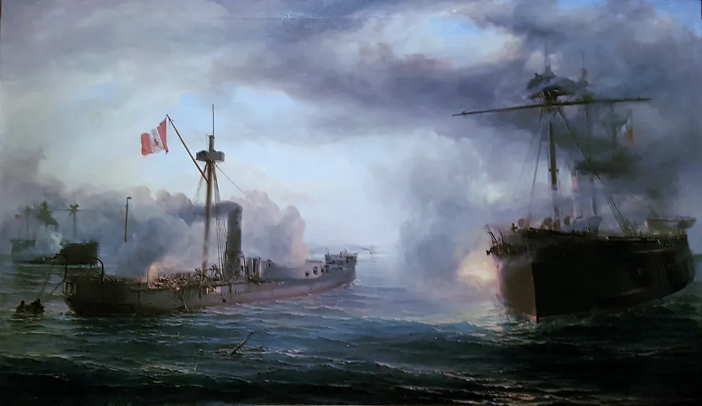 Toma del Huáscar, by Thomas Somerscales, oil, 1892