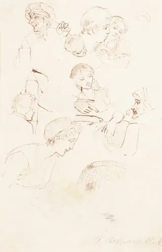 Sheet of Studies, by Thomas Stothard
