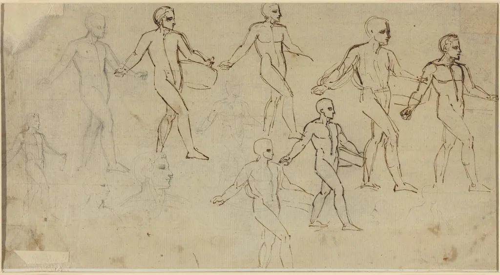 Studies of a Sower (Illustration for Thomson's _Seasons_), by Thomas Stothard, ink, 1791
