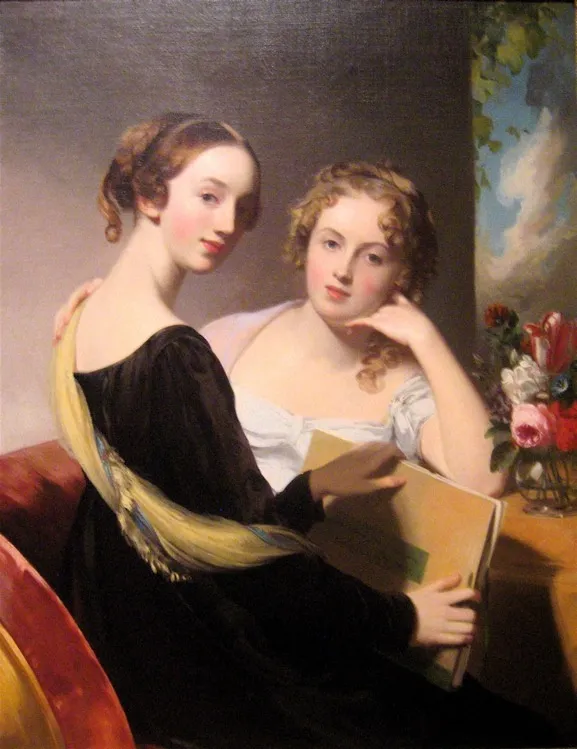 Portrait of the Misses Mary and Emily McEuen, by Thomas Sully, oil, 1823