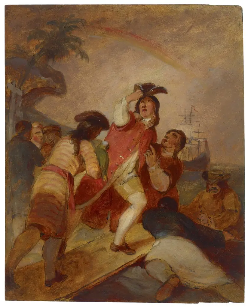 Robinson Crusoe and His Man Friday Leave the Island, by Thomas Sully