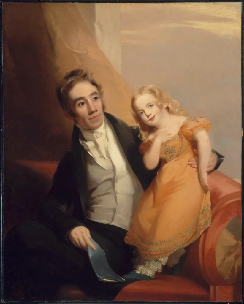 Victor René Value and His Daughter Charlotte, by Thomas Sully, oil, 1828