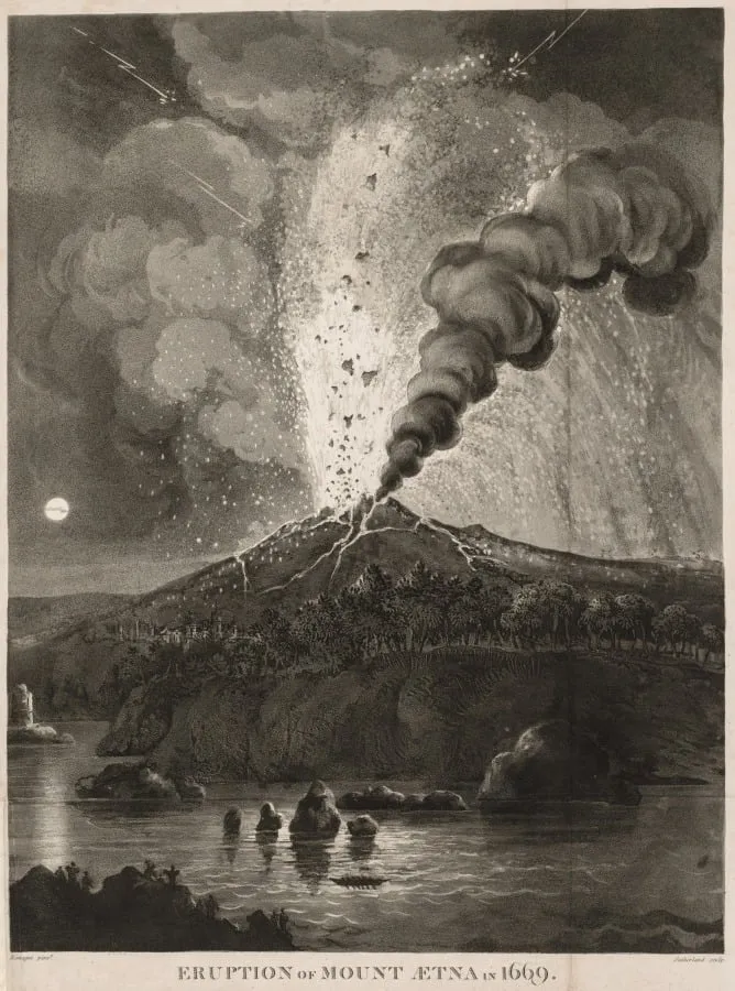 Eruption of Mount Aetna in 1669, by Thomas Sutherland, 1809