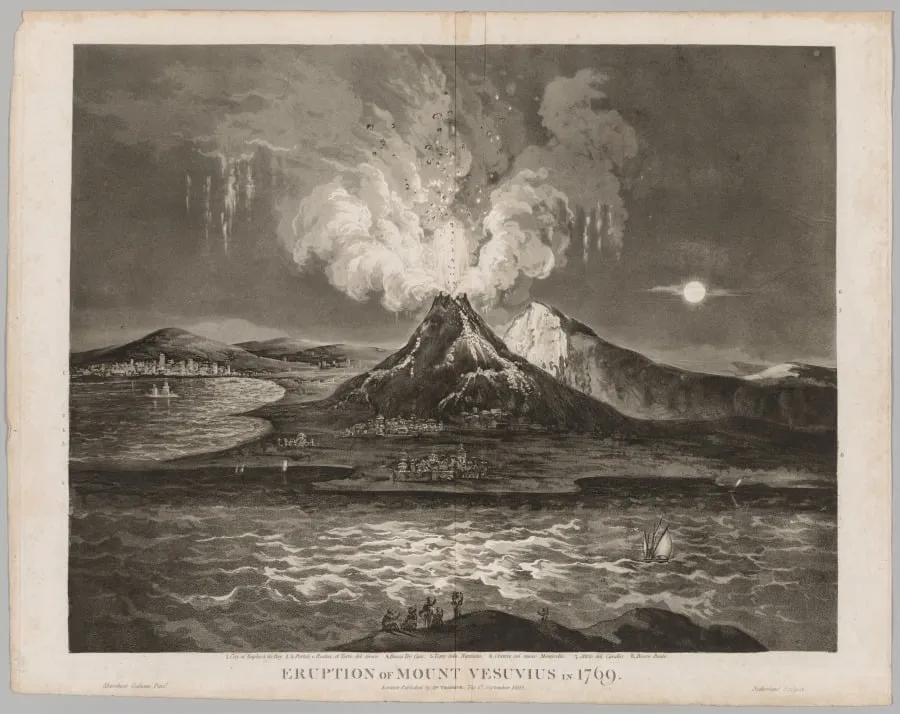 Eruption of Mount Vesuvius in 1769, by Thomas Sutherland, 1808