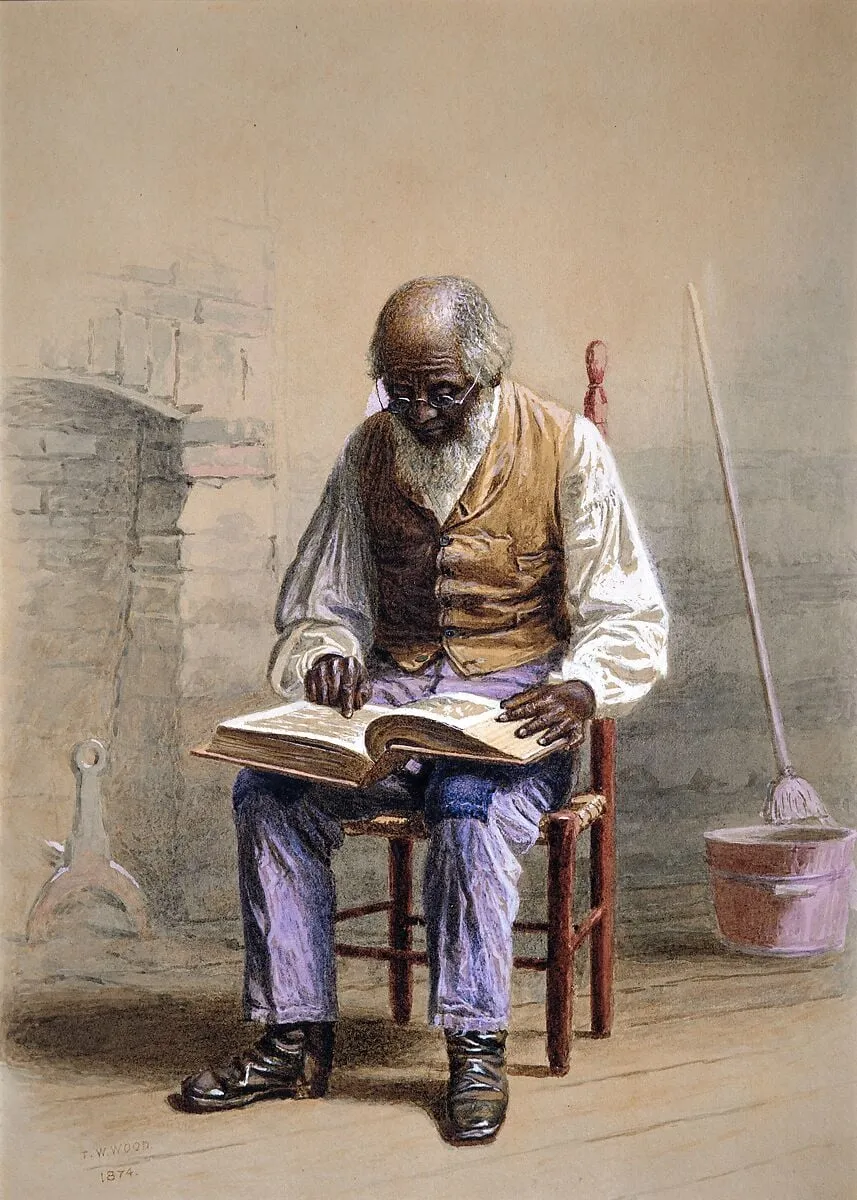 Reading the Scriptures, by Thomas Waterman Wood, watercolor, 1874