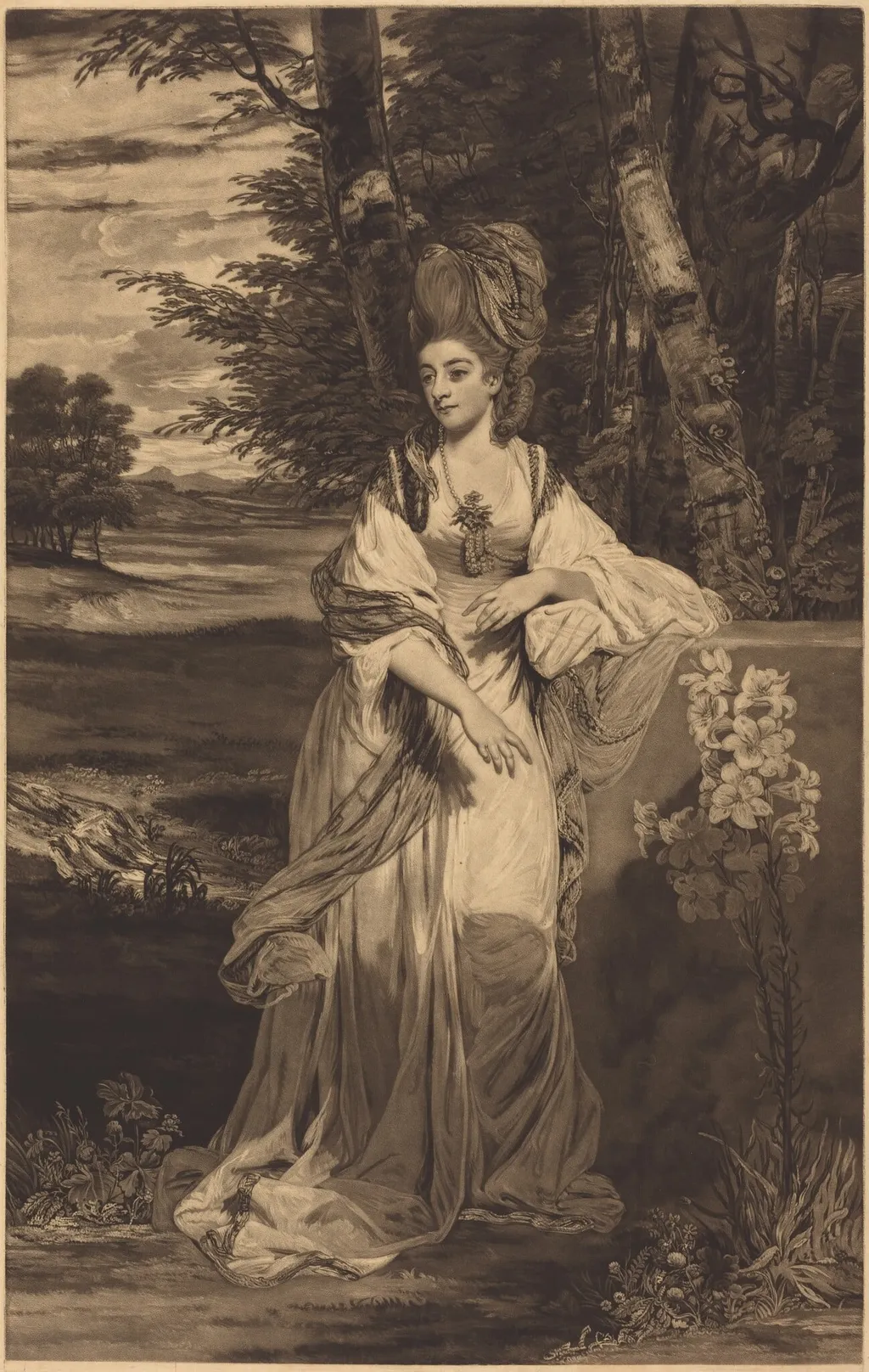 Catherine, Lady Bampfylde, by Thomas Watson, ink, 1779