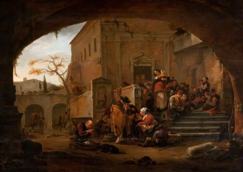 The Poor Being Fed at a Monastery, by Thomas Wijck