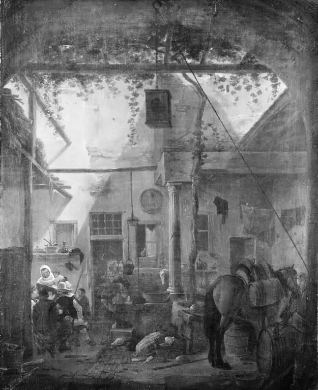 The Yard of an Italian Tavern, by Thomas Wijck