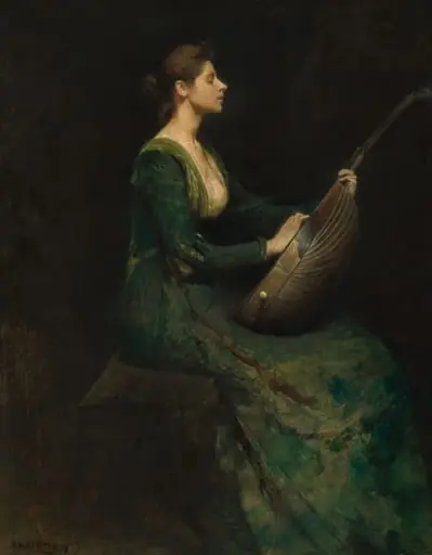 Lady with a Lute, by Thomas Wilmer Dewing