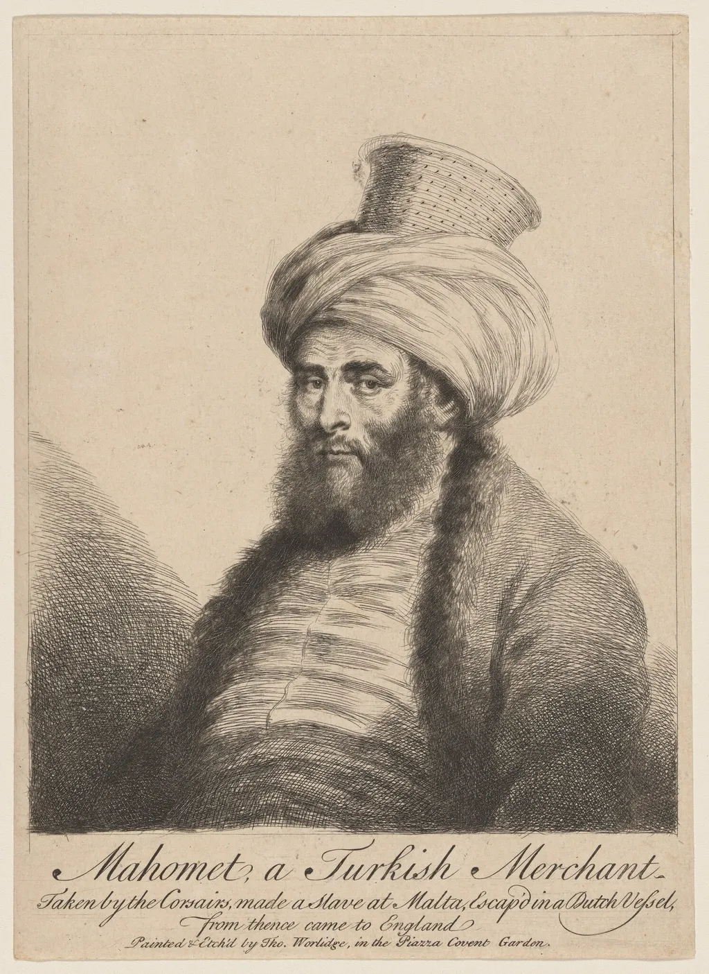 Mahomet, a Turkish Merchant, by Thomas Worlidge, ink, 1741