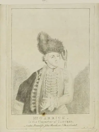 Mr. Garrick in the character of Tancred, by Thomas Worlidge