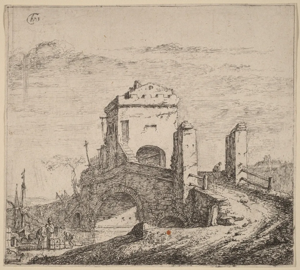 Bridge, by Thomas Wyck, ink, 1646