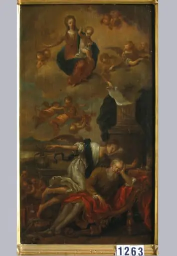 Moșneag cu îngerul său păzitor, by Thomas zis Bosschaert Willebort