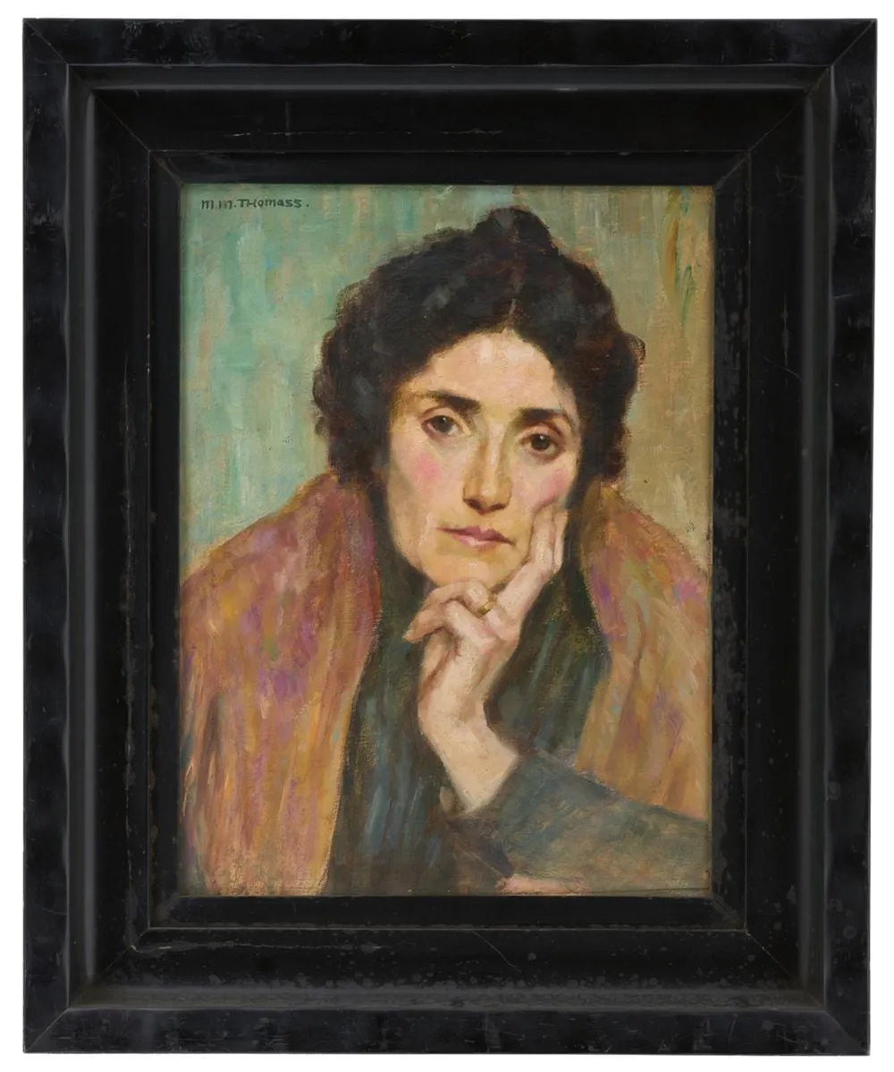 Frauenporträt mit dunklem Haar, by Thomass, Paula Maria Margarethe, 1985